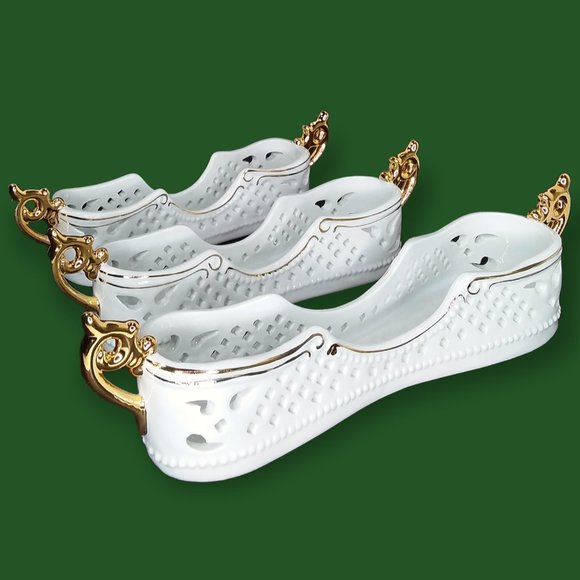 Godinger Dining Museum Re Creations 3 Porcelain Flatware Caddies